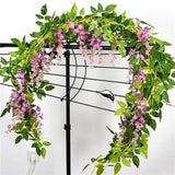 Artificial Flowers Wisteria Garland Vine Simulation Wreath Rattan Hanging Garland for Home Garden Ceremony Wedding Arch Floral Decor