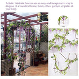 Artificial Flowers Wisteria Garland Vine Simulation Wreath Rattan Hanging Garland for Home Garden Ceremony Wedding Arch Floral Decor