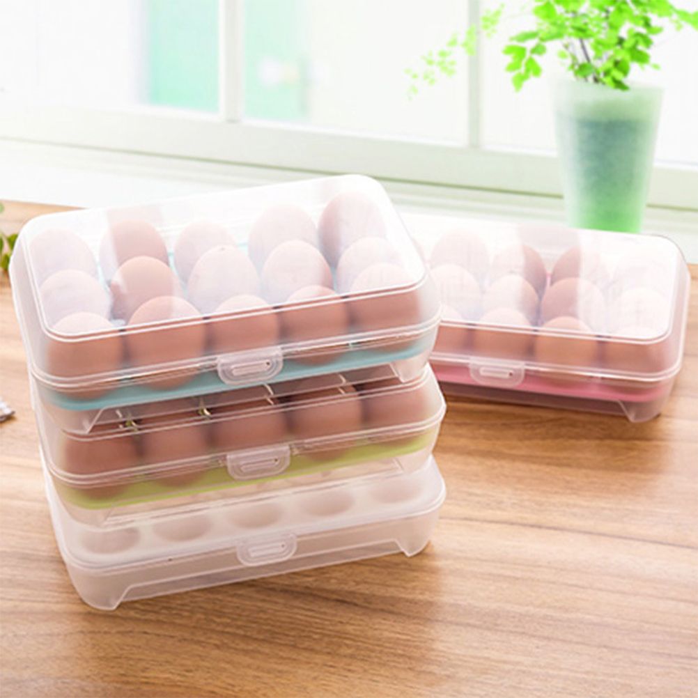 15 Grids Egg Storage Box Egg Preservation Container Portable Egg Organizer