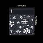 100pcs Christmas Gift Packaging Bag Plastic Packaging Bag Snowfake Printed Candy Package Bag