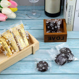 100pcs Christmas Gift Packaging Bag Plastic Packaging Bag Snowfake Printed Candy Package Bag