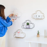 Cloud Shape Iron Storage Racks Hanging Decor Flower Pot Storage Rack Storage Box Wall Book Figurines Display - Side View