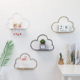 Cloud Shape Iron Storage Racks Hanging Decor Flower Pot Storage Rack Storage Box Wall Book Figurines Display - Top-Down View