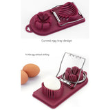 Stainless Steel Egg Slicing Tool Petal Shape Egg Cutter 2 Slicing Styles Manual Divider Separator - Rear View