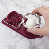 Stainless Steel Egg Slicing Tool Petal Shape Egg Cutter 2 Slicing Styles Manual Divider Separator - Close-Up Angle