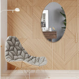 42*27CM Mirror Decoration Wall Sticker Acrylic Ellipse Mirror Wall Stickers Home Decoration Wall Sticker for Bathroom Bedroom