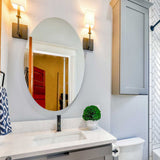 42*27CM Mirror Decoration Wall Sticker Acrylic Ellipse Mirror Wall Stickers Home Decoration Wall Sticker for Bathroom Bedroom - Extra Image