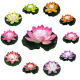 Artificial Floating Lotus Night Light LED Lotus Lamp Energy Saving Light for Garden Pool Pond Fountain Decoration - Front View