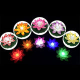 Artificial Floating Lotus Night Light LED Lotus Lamp Energy Saving Light for Garden Pool Pond Fountain Decoration - Rear View