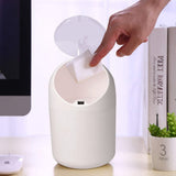 Desktop Trash Can Small Plastic Trash Bin with Lids Countertop Trash Can