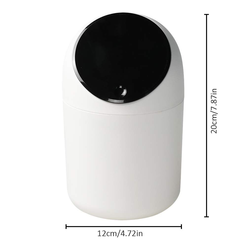 Desktop Trash Can Small Plastic Trash Bin with Lids Countertop Trash Can