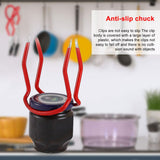 Canning Jar Lifter with Grip Handle Canning Tongs Stainless Steel Anti Scalding Anti Slip Wide Mouth Clip for Kitchen Restaurant - Top-Down View
