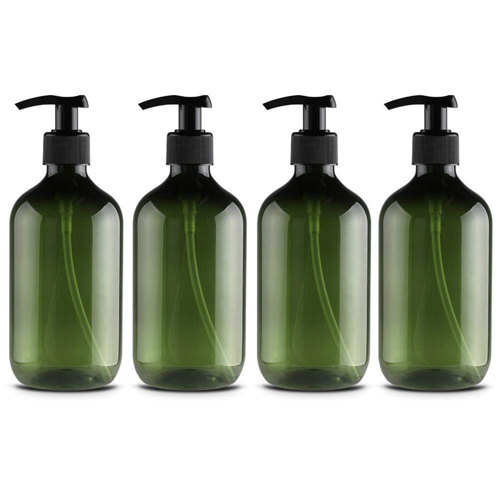 4PCS Plastic Bottles with Pump 500ml Refillable Plastic Soap Dispenser Bottle for Bathroom or Kitchen Handwash Lotions Shampoo Conditioner