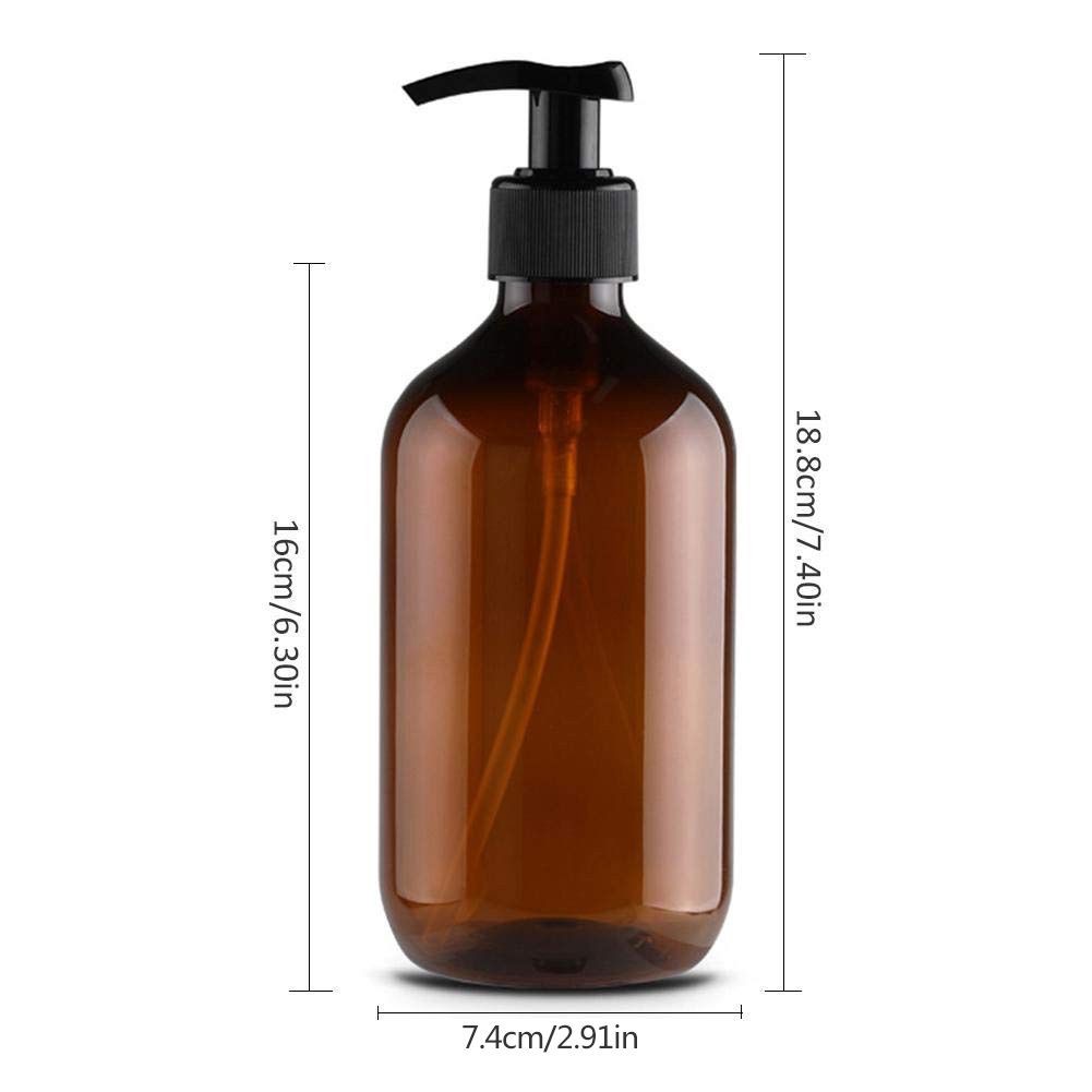 4PCS Plastic Bottles with Pump 500ml Refillable Plastic Soap Dispenser Bottle for Bathroom or Kitchen Handwash Lotions Shampoo Conditioner