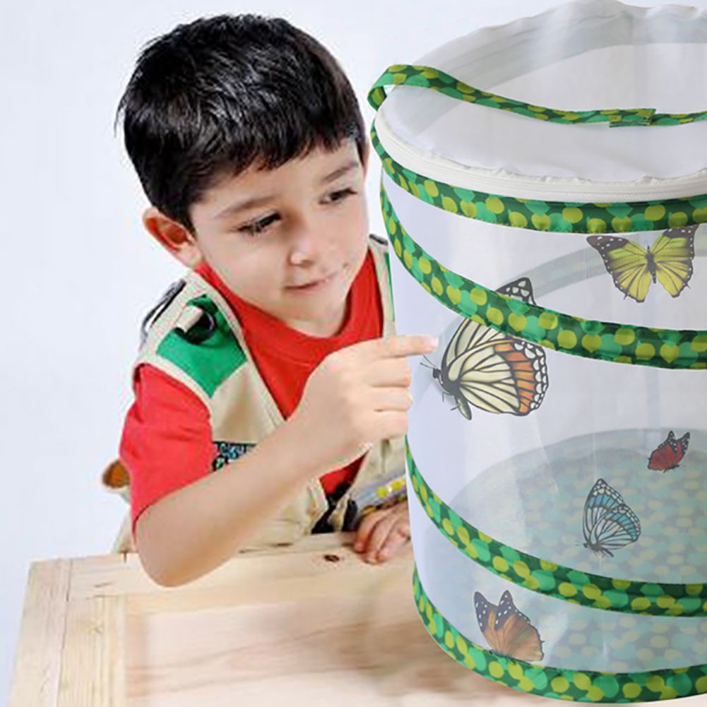 Net Insect Butterfly Habitat Cage Collapsible Insect Housing Enclosure Breeding Cages