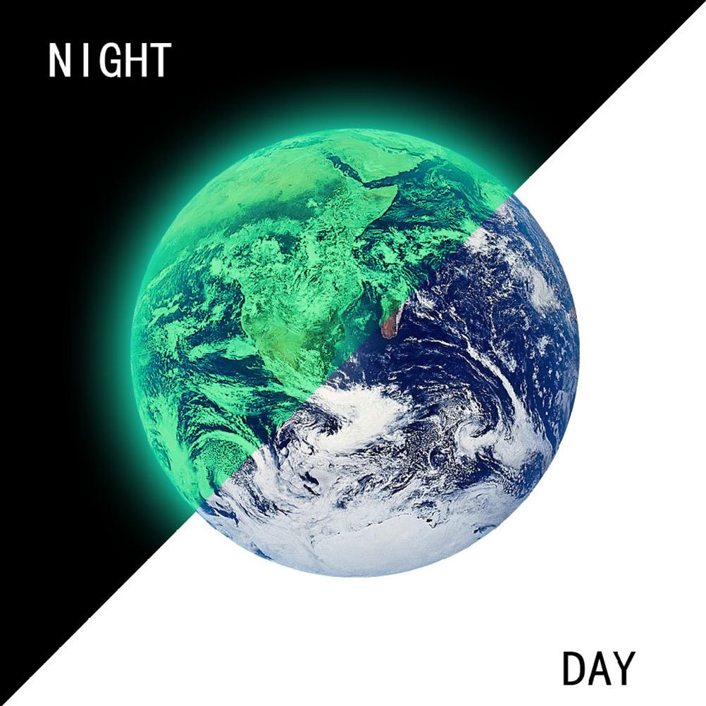 30cm Luminous Earth Sticker Universe Planet Fluorescent Wall Stickers In The Dark DIY Stickers Kids Bedroom Decoration
