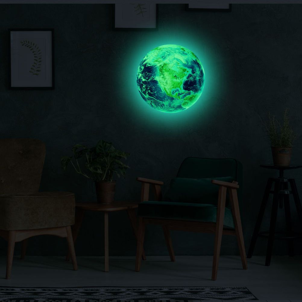 30cm Luminous Earth Sticker Universe Planet Fluorescent Wall Stickers In The Dark DIY Stickers Kids Bedroom Decoration