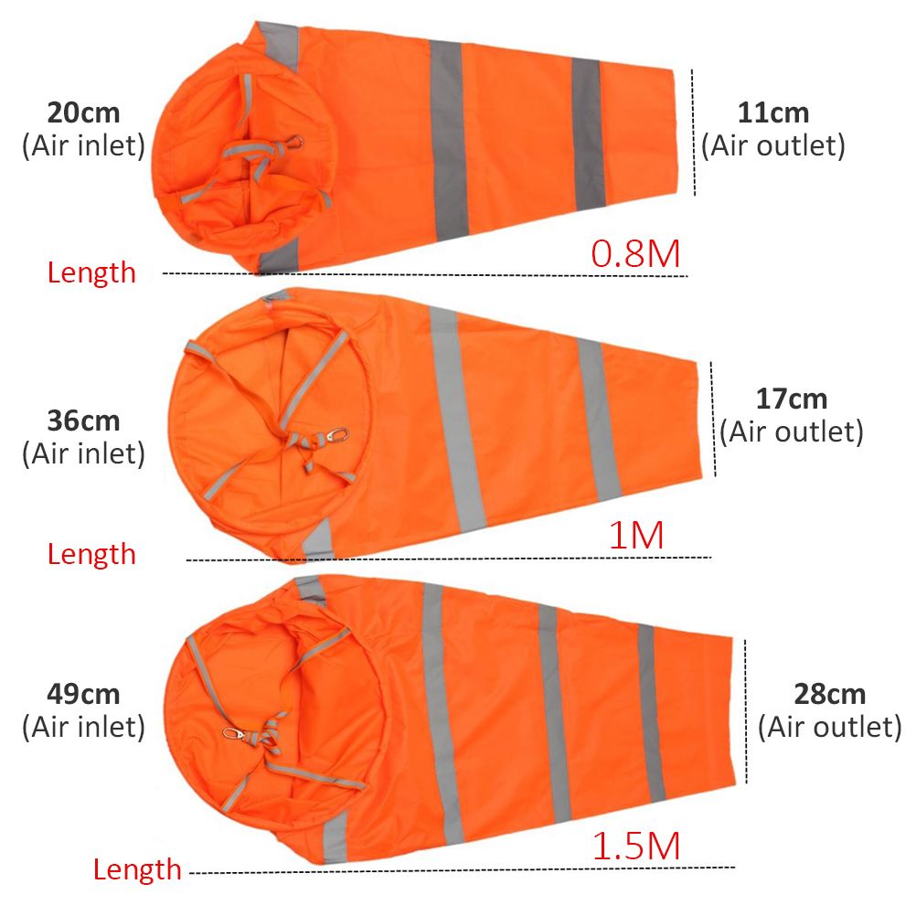 Windsock with Reflective Strips Outdoor Wind Measurement Bag Oxford Cloth Windsock