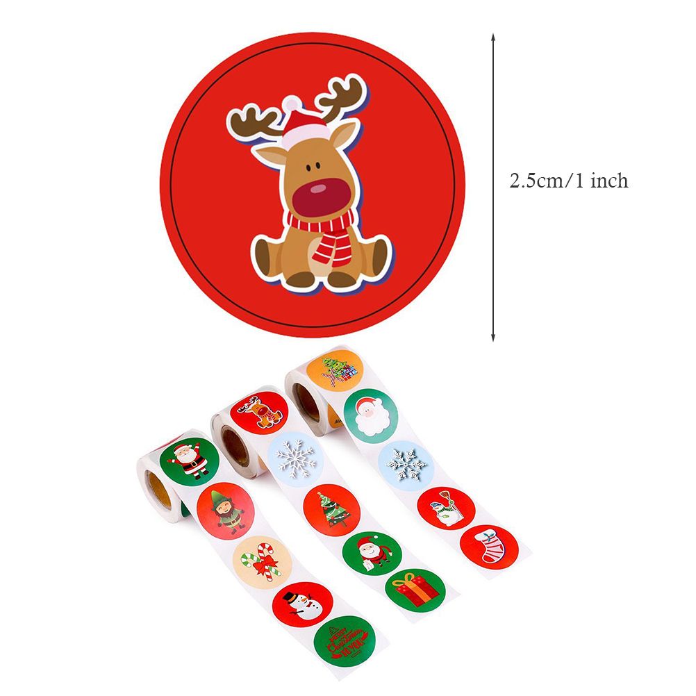 500Pcs Christmas Stickers DIY Cake Biscuit Sealing Labels Gift Box Adhesive Stickers
