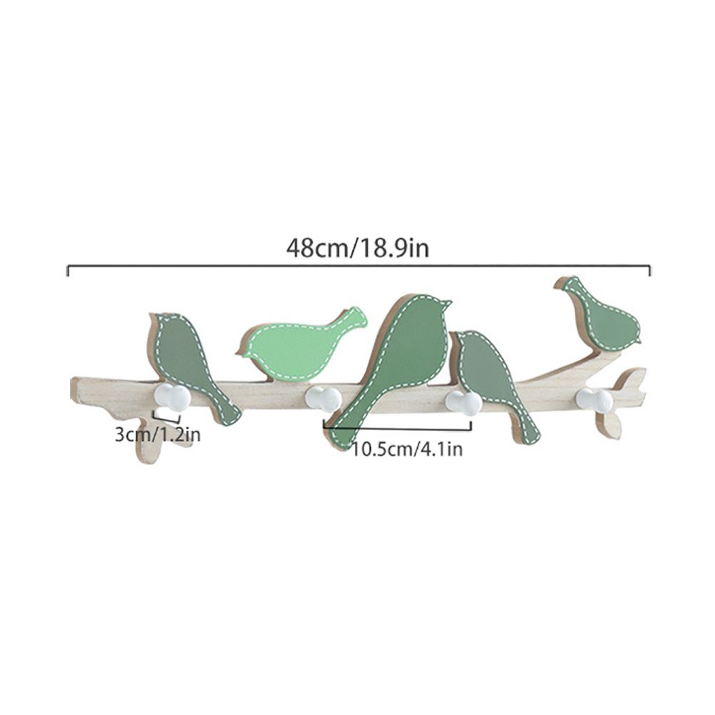 Wooden Wall Mounted Bird Hooks Wall Decoration Wall Hanging Clothes Hook