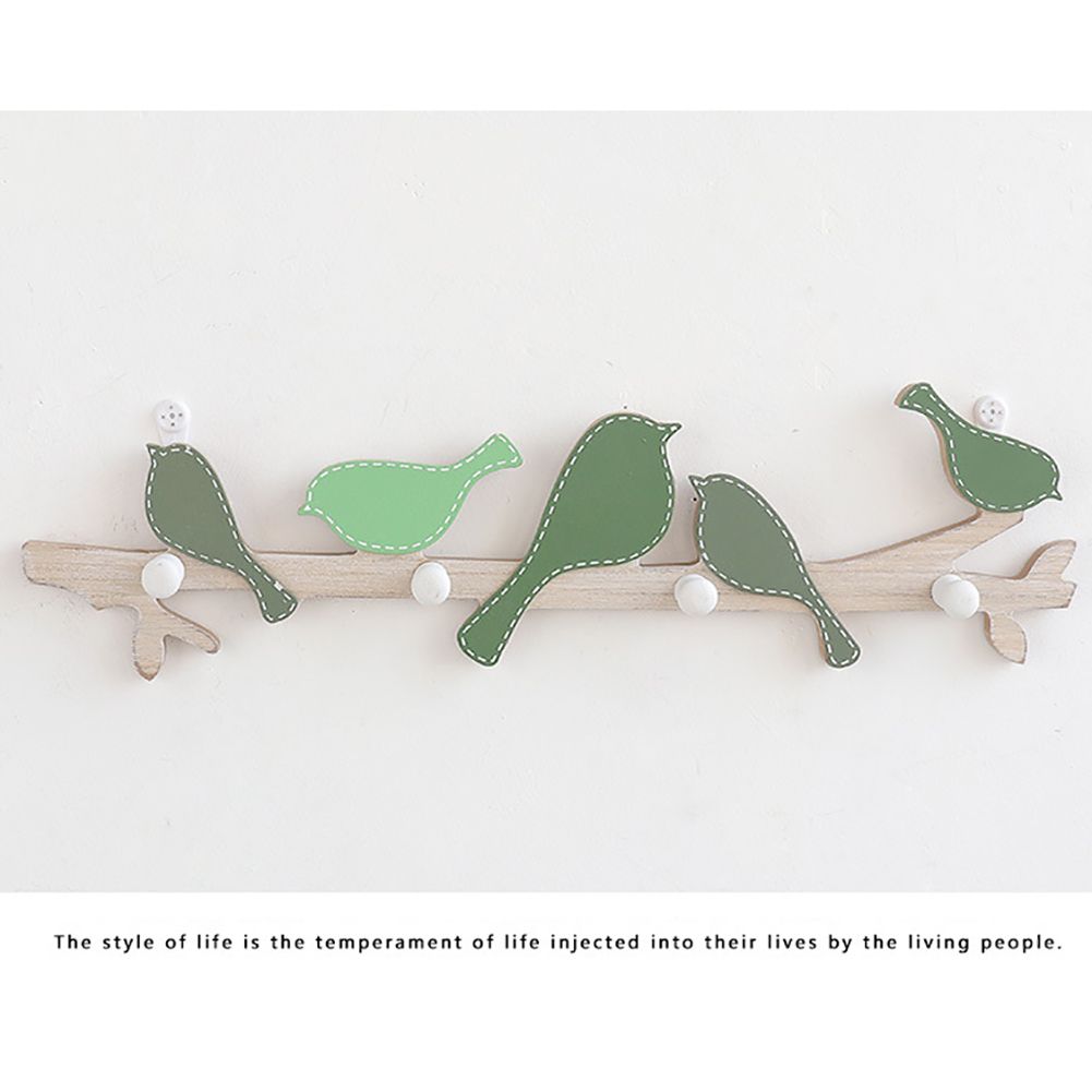 Wooden Wall Mounted Bird Hooks Wall Decoration Wall Hanging Clothes Hook