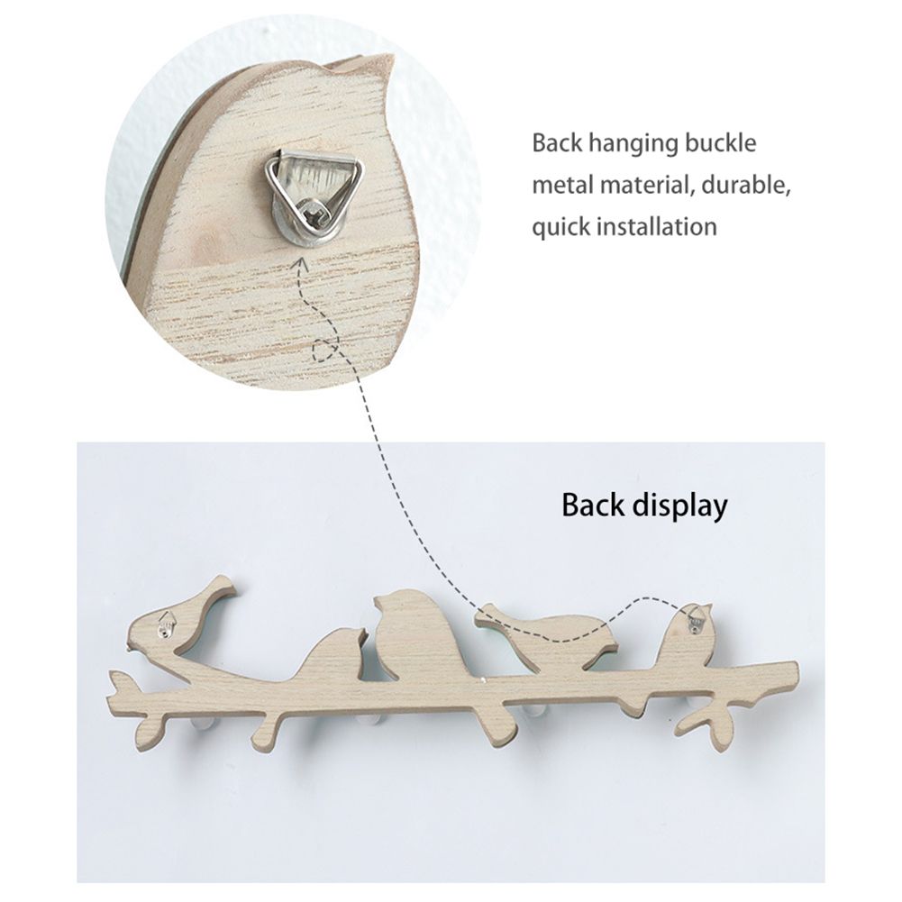 Wooden Wall Mounted Bird Hooks Wall Decoration Wall Hanging Clothes Hook