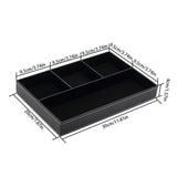 4 Compartments Leatherette Valet Tray Desk Dresser Top Organizer Box for Wallets Coins Keys and Jewelry - Side View