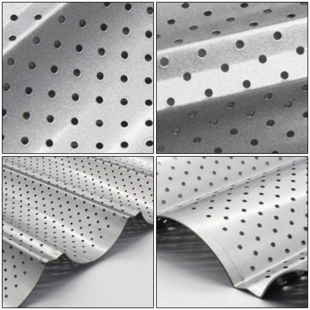 2 Slot Baguette Baking Tray Nonstick Bread Baking Tray Stainless Steel Baking Pan