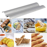 2 Slot Baguette Baking Tray Nonstick Bread Baking Tray Stainless Steel Baking Pan