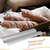 2 Slot Baguette Baking Tray Nonstick Bread Baking Tray Stainless Steel Baking Pan