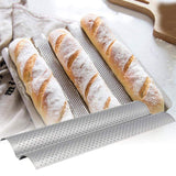 2 Slot Baguette Baking Tray Nonstick Bread Baking Tray Stainless Steel Baking Pan
