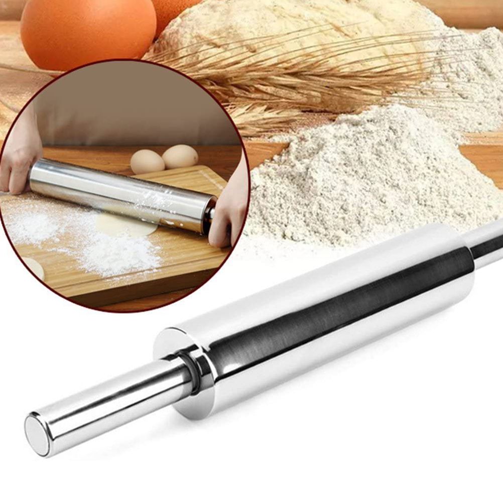 Stainless Steel Rolling Pin Non Stick Rolling Pin for Baking Dough Pizza Pie Baking Making Tool Kitchen Accessories