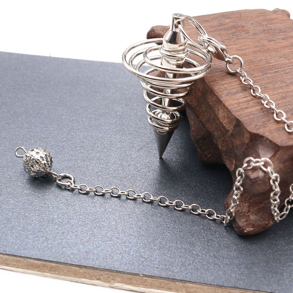 Metal Spiritual Pendulum for Divination Threaded Dowsing Pendulum Healing Pendulum Chain