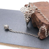 Metal Spiritual Pendulum for Divination Threaded Dowsing Pendulum Healing Pendulum Chain