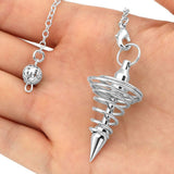 Metal Spiritual Pendulum for Divination Threaded Dowsing Pendulum Healing Pendulum Chain