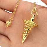 Metal Spiritual Pendulum for Divination Threaded Dowsing Pendulum Healing Pendulum Chain - 45-Degree Angle