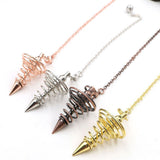 Metal Spiritual Pendulum for Divination Threaded Dowsing Pendulum Healing Pendulum Chain - Rear View