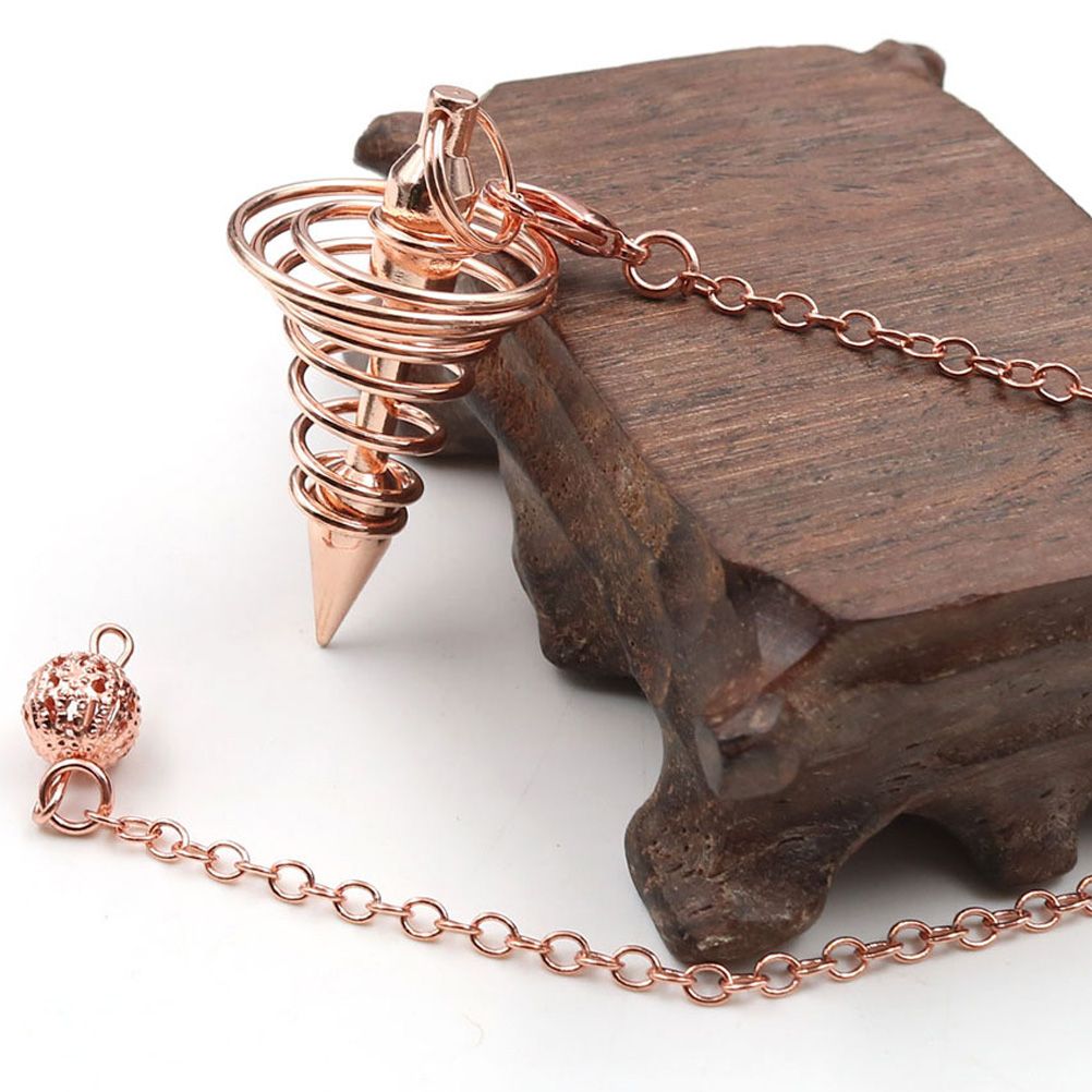 Metal Spiritual Pendulum for Divination Threaded Dowsing Pendulum Healing Pendulum Chain