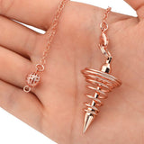 Metal Spiritual Pendulum for Divination Threaded Dowsing Pendulum Healing Pendulum Chain - Top-Down View