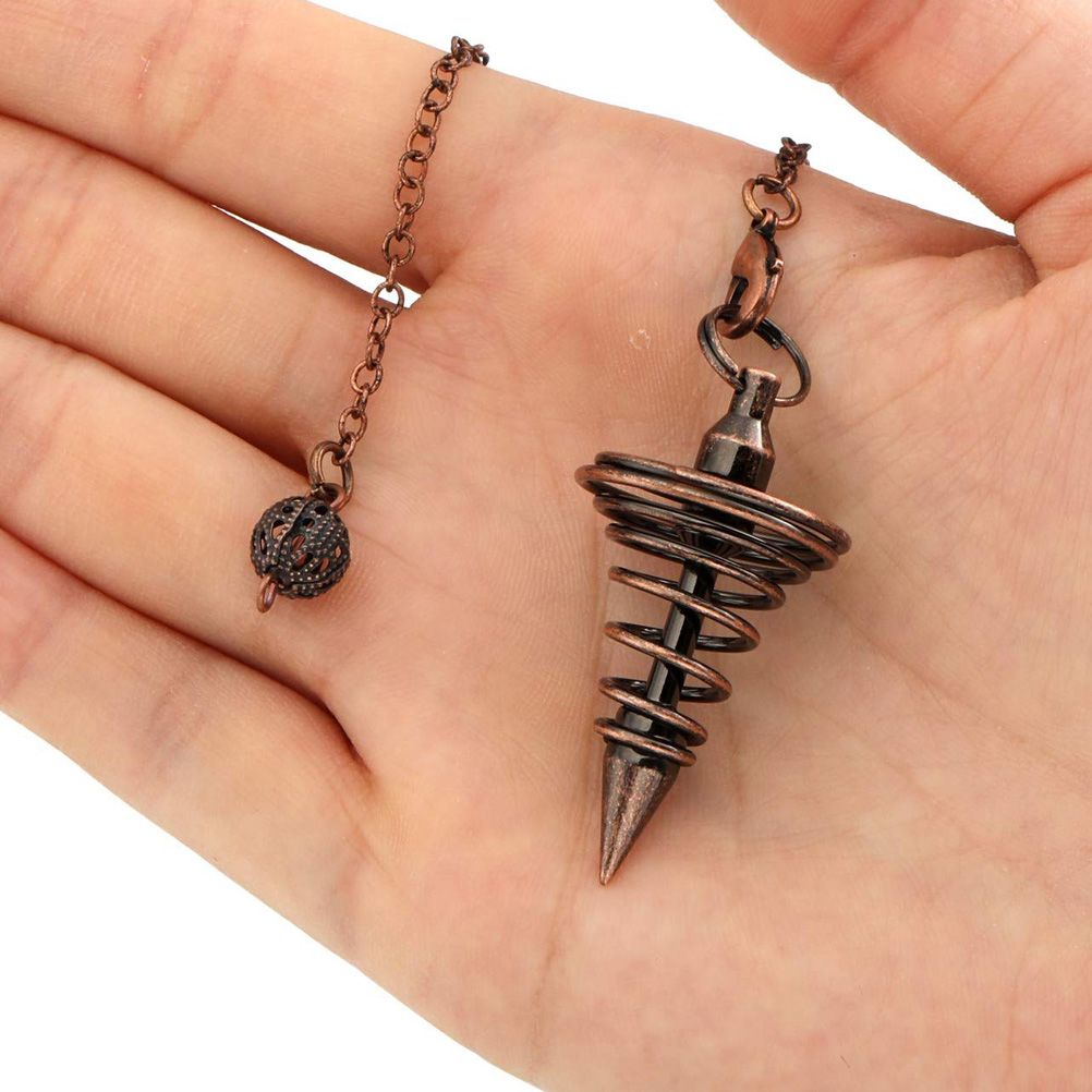 Metal Spiritual Pendulum for Divination Threaded Dowsing Pendulum Healing Pendulum Chain