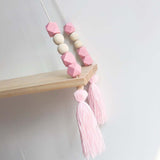 Ins Style Wall Shelf Child Decorative Shelf Hanging with Rope and Wooden Board Princess Bedroom