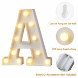 LED 26 Alphabet Letter Number Lights Ampersand Symbol Love Heart Light Up Sign Lamp For Love Wedding Home Party Holiday Bar Decoration - Side View
