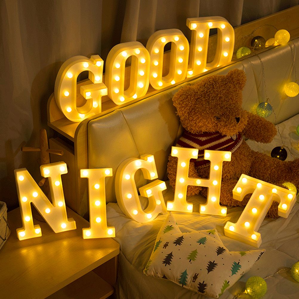LED 26 Alphabet Letter Number Lights Ampersand Symbol Love Heart Light Up Sign Lamp For Love Wedding Home Party Holiday Bar Decoration