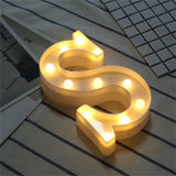 LED 26 Alphabet Letter Number Lights Ampersand Symbol Love Heart Light Up Sign Lamp For Love Wedding Home Party Holiday Bar Decoration - 45-Degree Angle