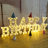 LED 26 Alphabet Letter Number Lights Ampersand Symbol Love Heart Light Up Sign Lamp For Love Wedding Home Party Holiday Bar Decoration - Top-Down View