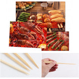 100PCS Barbecue Bamboo Skewers Disposable Bamboo Stick Barbecue Paddle Skewers - 45-Degree Angle