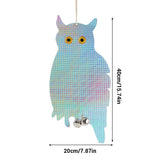 Owl Bird Repellent Control Scare Device Holographic Reflective Fake Owl Scares Bird Repellent Garden Supplies - Side View