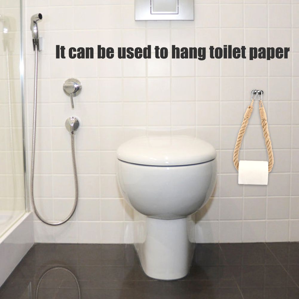 Hemp Rope Toilet Paper Holder Rope Wall Holder for Toilet Paper Towel Holder Bathroom Accessory