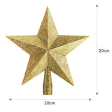 20cm Star Christmas Tree Topper Glitter Christmas Tree Decoration for Party Home Decoration
