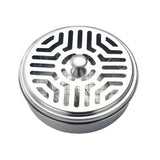 Round Mosquito Coil Holder Stainless Steel Mosquito Coil Disk Portable Mosquito Coil Tray with Hollow Cover - Front View